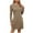 #340-Khaki, variant on Roncen Women's Solid Round Neck T-Shirt Dress - Long Sleeve Casual Mini Dress with Side Slit & Comfort Fit