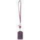 thumbnail image 2 of Cordón de cristal brillante con strass y soporte para credencial de identificación vertical retráctil Rosa profundo, 2 of 7