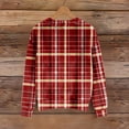 thumbnail image 6 of Women's Fleece Hoodie with Long Sleeve Round Neck, Casual Comfortable Loose-Fit Lightweight, Christmas Plaid Print for Vintage Sportswear,Watermelon Red,XL, 6 of 6