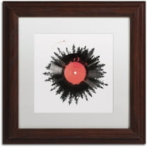 Trademark Fine Art 'The Vinyl Of My Life' Canvas Art by Robert Farkas, White Matte, Wood Frame