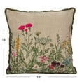 thumbnail image 3 of Creative Co-Op Cotton Slub Flower Pillow with Embroidery, Beads and Lace Trim, Multicolor, 3 of 5