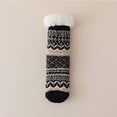 thumbnail image 2 of CUZIBR Cozy Socks For Women Cute Puppy Animal Graphic Striped Print Fuzzy Thickened Crew Socks Winter Thermal Sleeping Slipper Socks Breathable Lightweight Footwear,Black,One Size, 2 of 4