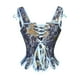 thumbnail image 3 of Fajas Vintage con Estampado de Flores y Cintura Ajustada con Dobladillo Irregular para Mujer, 3 of 6