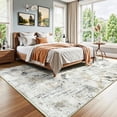 thumbnail image 3 of Reepow 8x10 Brown/Grey Modern Abstract Neutral Indoor Soft Machine Washable Non-Slip Low Pile Carpet Area Rugs for Living Room Dining Room Office, 3 of 9
