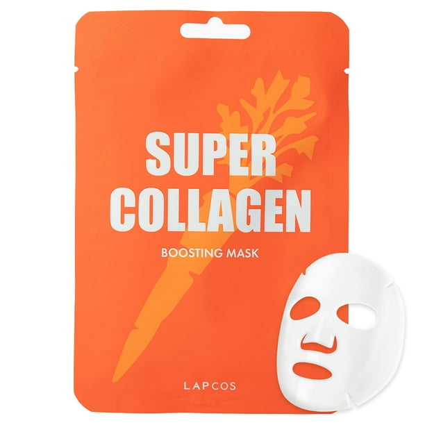 Máscara de sábana LAPCOS Super Collagen Hydrating with Peptide, paquete de 10