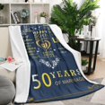 thumbnail image 2 of Gifts for 50th Anniversary Blanket, 50th Golden Wedding Anniversary Couple Gifts for Dad Mom Grandparents-Blanket for Couples, Valentine, Birthday, Soft and Cozy Throw Blanket 50x60 Inch, 2 of 6