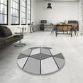 thumbnail image 3 of Ahgly Company Indoor Round Patterned Gray Goose Gray Area Rugs, 3' Round, 3 of 6