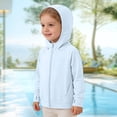 thumbnail image 4 of CCRFTGI Jacket for Kids Boys Girls Size 10-12 Lightweight Upf Sun Protection Zip Up Long Sleeve Rash Guard Cover Up Hooded Cooling Shirt Summer Outwear Light Blue 5-6 Years, 4 of 4