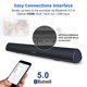 thumbnail image 4 of BESTISAN Barra de sonido de 80 vatios, barras de sonido para TV o sistema de cine en casa (Bluetooth 5.0, 34 pulgadas, DSP, graves potentes, conexiones inalámbricas por cable, graves ajustables, monta, 4 of 5