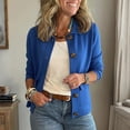 thumbnail image 2 of CIENVNSTG Cardigan Sweaters for Women Knit Button Down Jacket Long Sleeve Sweater Blazer Casual Cardigan Coats with Pockets Blue XL, 2 of 6