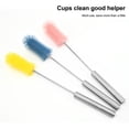 thumbnail image 4 of Ounissouiy Cepillo de limpieza de tazas, depurador de botellas giratorio, cabeza recta de silicona, reutilizable, alimentador de extracción, de Cocina y Comedor Amarillo, 4 of 6