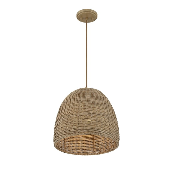Trade Winds Lighting 1-Light Pendant Light In Natural Wicker
