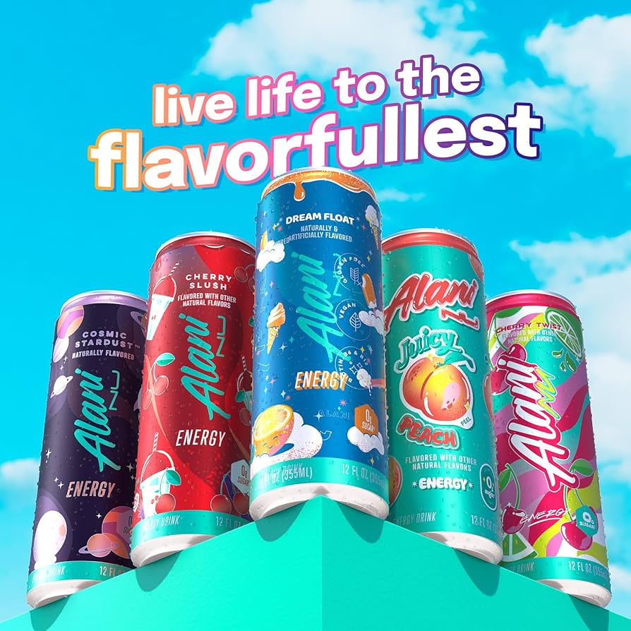 Alani Nu Energy Drink Dream Float Creamsicle Inspired Flavor 12 fl oz Cans, 8 Pack Low Calorie Sugar Free Beverage