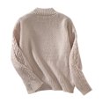 thumbnail image 5 of VONCOS Cable Sweaters for Women Warm Fall Winter Sweaters Crewneck Pullover Long Sleeve Tops, 5 of 8