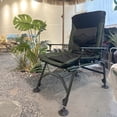 thumbnail image 2 of Camping Lounge Chair, Portable Folding Reclining Camping Chair With Adjustable Backrest For Indoor And Outdoor Camping Beach Hiking Fishing, Green+black+grey,Black-Green-A, 2 of 12