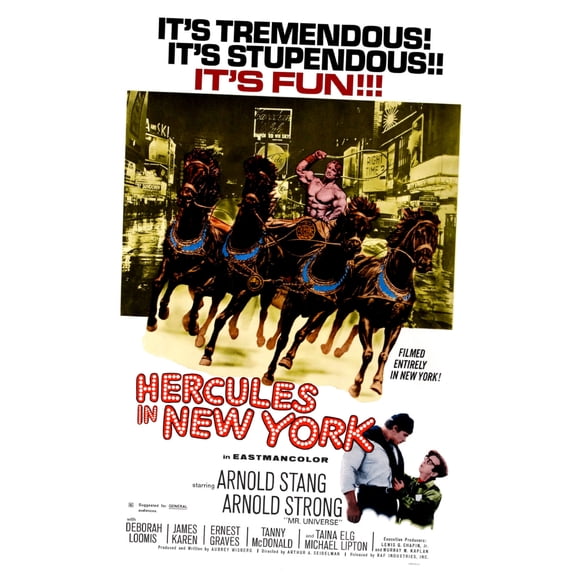 Hercules In New York Movie Poster 11inx17in Mini Poster in Mail/storage/gift tube 11x17 poster