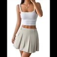 thumbnail image 3 of Falda de Tenis Plisada de Cintura Alta para Mujer y Niña, Estilo Escolar, Corte A Albaricoque S, 3 of 10