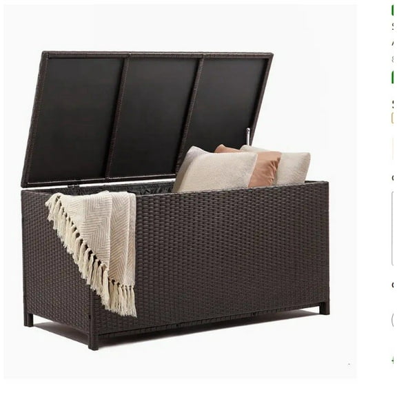 120-Gallon All-Weather Resin Outdoor Storage Deck Box L47.2"xW24.4"xH24 Black