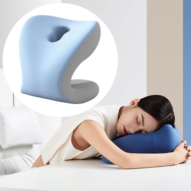 Reposacabezas para silla de oficina, soporte para el cuello, almohadilla para reposabrazos, cómodo, multiusos, lavable, para hombres y mujeres, cojín Azul