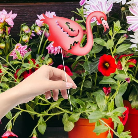 Homoyoyo Pink Iron Flamingo Stake Outdoor Lawn Ornament for Garden Yard Decor