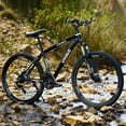 thumbnail image 3 of Black 26 Inch Wheels 24 Speeds Men’s Mountain Bike Hardtail , Lightweight Aluminum Frame MTB Bicycle with Dual Disc Brakes, Adult Bike for Men with 100mm Travel Front Suspension Fork, 3 of 7