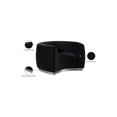 thumbnail image 5 of Homestock Modern Motifs Modern, Contemporary Velvet Upholstered Chair with Stainless Steel Base in Rich Metallic Finish, Living Room Furniture-Color:Black and Chrome,Size:Armchair, 5 of 10