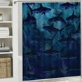 thumbnail image 6 of PRATYUS Shark Shower Curtain-Cartoon Fish Bathroom Decor- Ocean Blue Abstract Sharks Waterproof Curtains - Modern Home Bedroom Decor &amp; Festival Gifts Teen Adults 36x72, 6 of 7