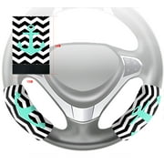 ZKGK Anchor On Zig Zag Chevron Steering Wheel Cover Hook and Loop Covers For Car Size 10x16cm 2 PCS