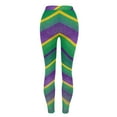 thumbnail image 5 of Vekome Leggings for Women Plus Size Mardi Gras High Waisted Yoga Pants Seamless Striped Lightweight Running Tights Multicolor L, 5 of 7