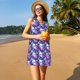 thumbnail image 3 of Easygdp Skull Flower para Vestido Transpirable de Mujer, Vestido Suelto de Manga Corta con Pliegues y Bolsillos para el Verano, 3 of 7