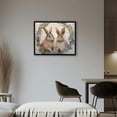 thumbnail image 2 of COMIO Ready to Hang 16x12in / 20x16in Easter Bunny with Floral Wreath Black Frame Decorative Art 20x16in, 2 of 4