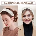 thumbnail image 2 of Unique Bargains Fluffy Fuzzy Headband Solid Color Hair Band for Women Faux Pearl Hair Bands Soft Fuzzy Hair Hoop White, 2 of 7