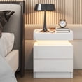 thumbnail image 4 of Hommpa High Gloss RGB LED Nightstand 2 Drawers Bedside Table Bedroom Cabinet White, 4 of 10