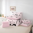 thumbnail image 6 of jejeloiu Kawaii Heart Print 7-Piece Twin Bedding Sets,Cartoon Bowknot Bowtie Bedding Comforter Set For Girl Reversible, 6 of 8