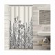 thumbnail image 1 of 90*180cm Camper Stall Shower Curtain Floral Border Herbs and Wildflowers Botanical Vintage Engraving Black Waterproof Polyester Fabric Set with Hooks, 1 of 5