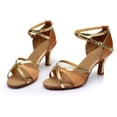 thumbnail image 1 of Zapatos de baile latino para niña, zapatos de satén con tacón medio, zapatos de baile de Tango para fiesta Wmkox8yii hfjk4474, 1 of 4
