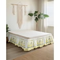 thumbnail image 2 of Funny Gnome Bed Skirt with Lemon Rustic Yellow Checked Bed Skirts California King Size 18 Inch Drop, Wrap Around Dust Ruffle&nbsp;Bedskirt with Adjustable Elastic Belt for Queen Size Beds, 2 of 7
