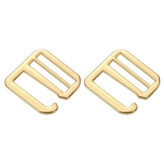 2Pack G-Hook Webbing Buckles, 32mm Flat Tri-Glide, Light Gold