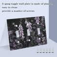 thumbnail image 3 of Yayeee Toggle Light Switch Wall Plate 3-Gang 6.37"x4.48" Decorative Outlet Cover, Light Purple Flowers, 3 of 7