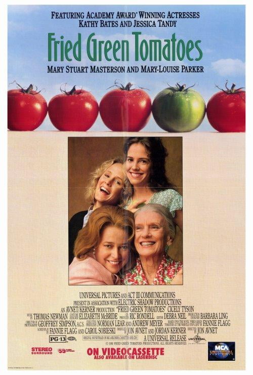FRIED GREEN TOMATOES Movie POSTER 27x40 B Kathy Bates Jessica Tandy Mary Stuart 