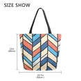 thumbnail image 5 of FORMRS Womens Canvas Tote Bag with Zipper Inner Pocket Shoulder Handbag, Blue Geometric, 5 of 7