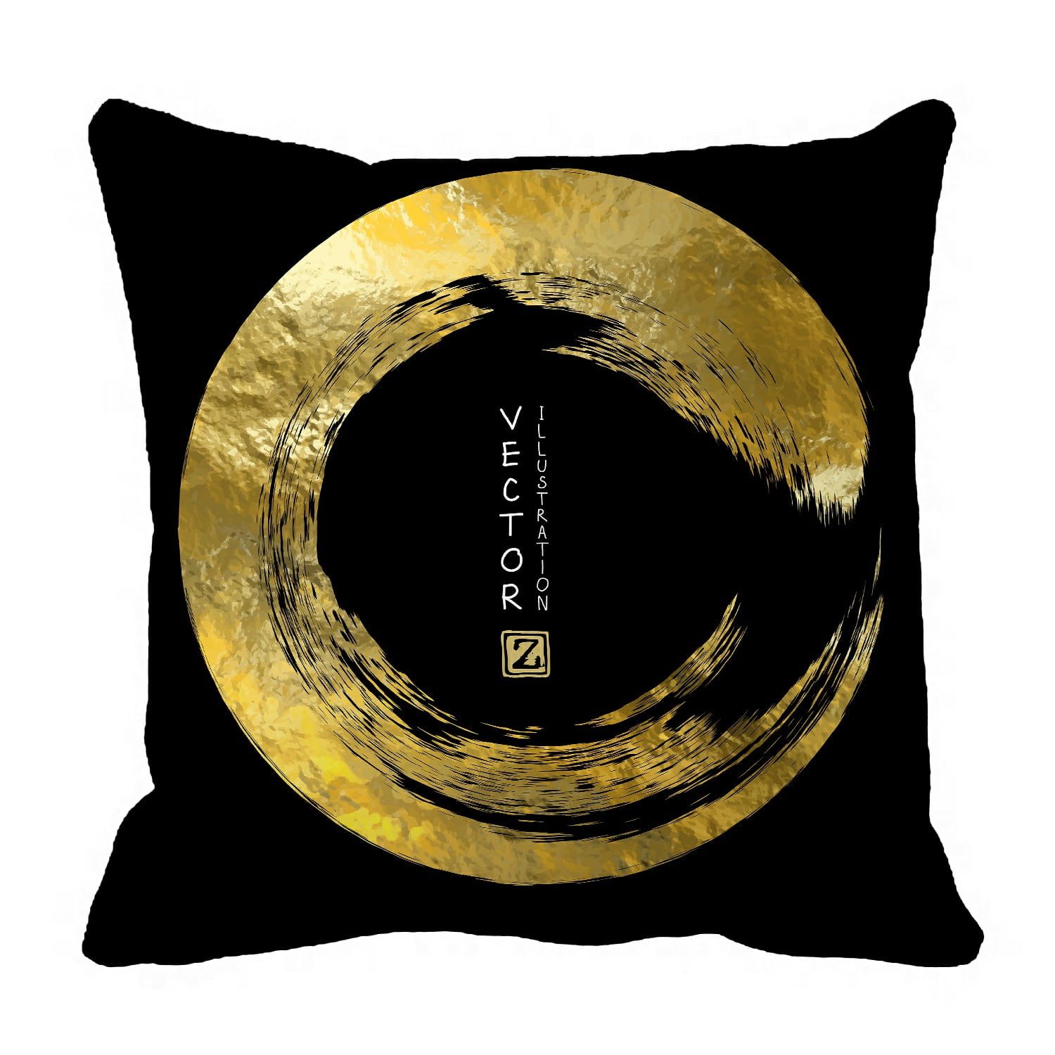 ABPHQTO Black And Gold Design Pillow Case Pillow Cover Pillow Protector Two Sides For Couch Bed