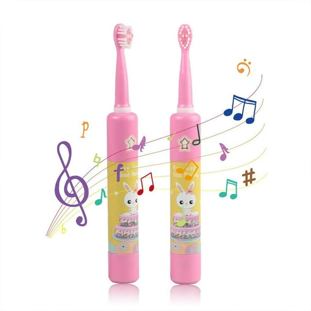 Electric Toothbrush for Kids Rechargeable Music Sonic Toothbrush with 2 Brush Heads and USB Cable