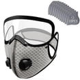 thumbnail image 2 of Dust Mask Reusable Carbon Filter with Eye Protection for Adults, 1 Mask with 10 Replaceable Filters for Construction Work Mowing Woodworking, Light Gray 12.2X5.9X5.3 in, 2 of 3