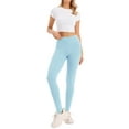 thumbnail image 2 of LEGGINGS DE ALGODÓN PARA MUJERES INSPIRADOS EN CHIC, CON CINTURA ELÁSTICA, PANTALONES DE GIMNASIO Y YOGA SUAVES, PANTALONES DE NAVIDAD CON TIRANTES, TIGHTS TAMAÑO S, AZUL CLARO, 2 of 6