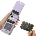 thumbnail image 5 of ShellTech for iPhone 12 Pro Max Wallet Case Cover Slim Stand Credit Card Holder Slot TPU Hand Strap for iPhone12 Pro Max Case Women Men,Purple, 5 of 15