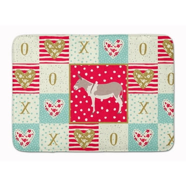 Carolines Treasures CK5273RUG Australian Teamster Donkey Love Machine Washable Memory Foam Mat Red 19 X 27" multicolor