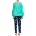 thumbnail image 3 of Muk Luks Women's Velour Top and Joggers, 2-Piece Pajama Set, 3 of 5