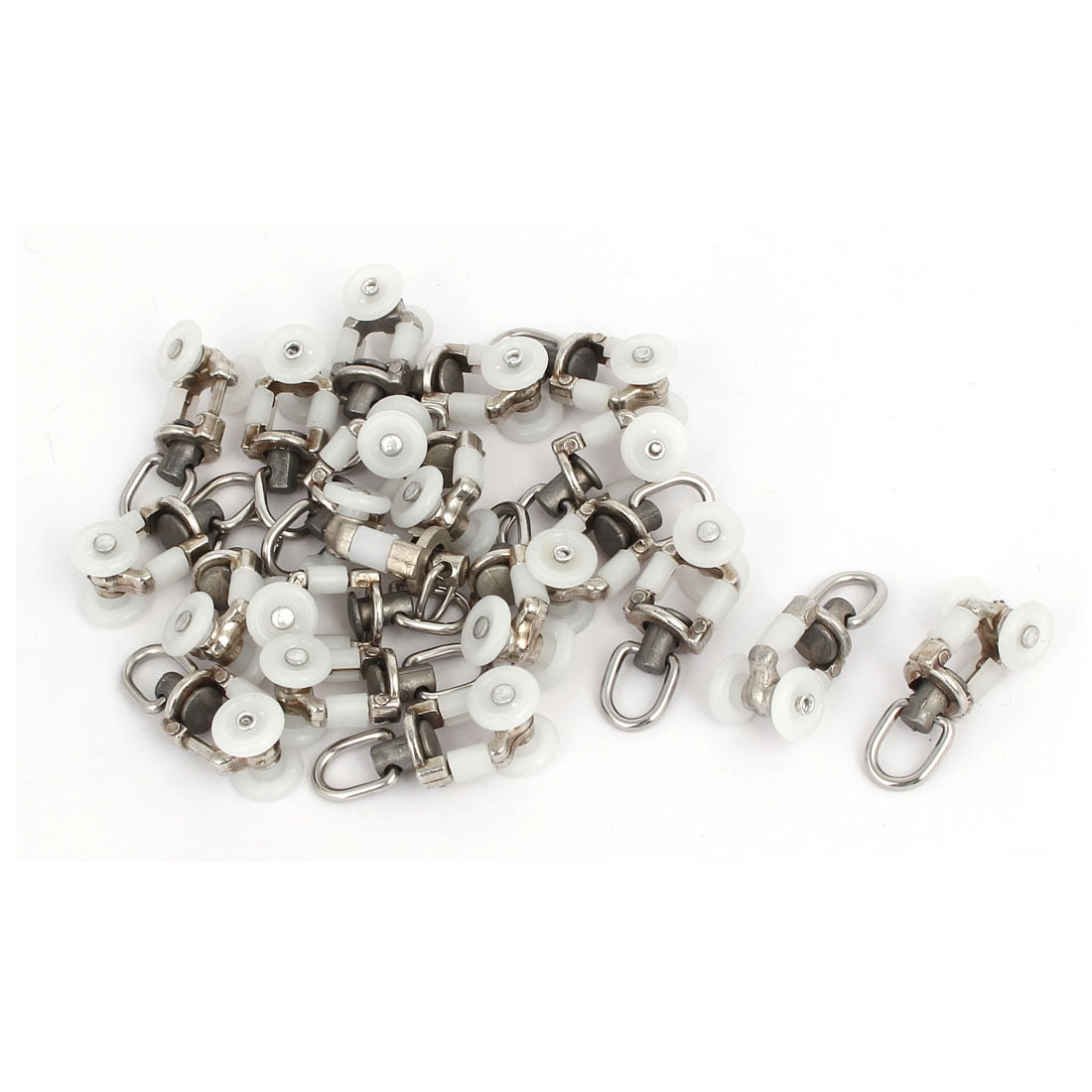 Unique Bargains10mm Dia Double Wheel Plastic Curtain Track Rail Slide Roller Glider 20pcs