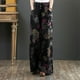 thumbnail image 1 of ICHUANYI Clearance Women Printing Cotton Linen Ankle-Length Pants Pokets Casual Elastic Trousers Long Pants(Black, XXL) ICHUANYI WER2023080805665, 1 of 8